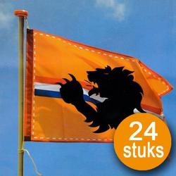 Oranje Versiering | 24 stuks Oranje Vlag 60 x 90 cm | EK Voetbal Holland met leeuw